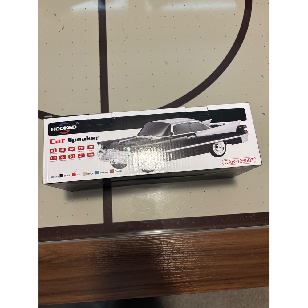 Hooked Red Classic Car Bluetooth Speaker FM Radio LED Light CAR-1965BT New